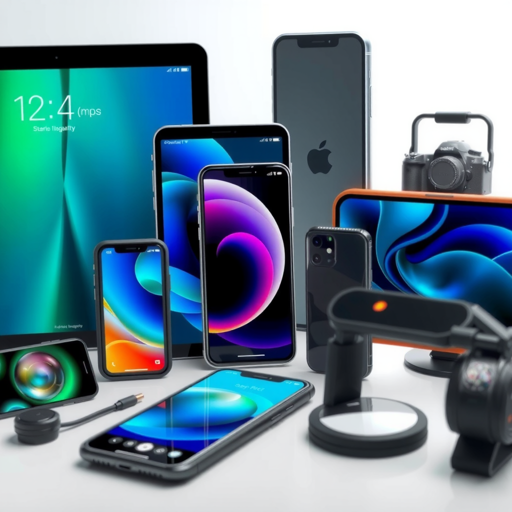 Showcase of various devices including smartphones, tablets, and gadgets available at Botellco